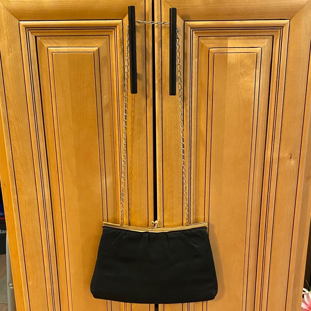 Elegant Black Clutch with Chain Strap